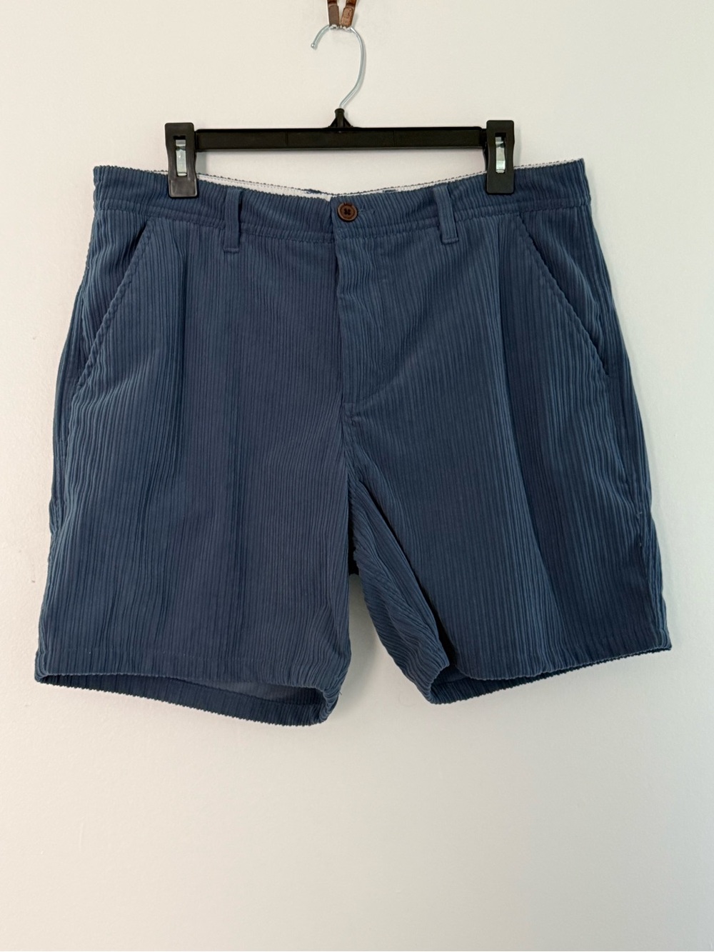 Katin 6” Slate Blue Corduroy Flat-Front Men’s Shorts Preppy Surf Beach Shorts